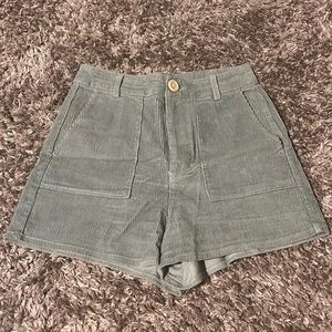 High waisted sage green corduroy shorts from Shein brand size extra small